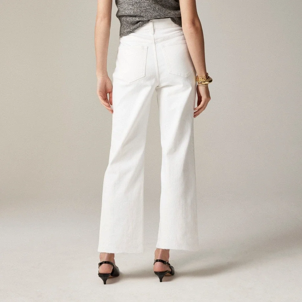 J. Crew 96 Slim Wide Jean Womens 27 White Boho Nautical Indie‎ Preppy Street NWT